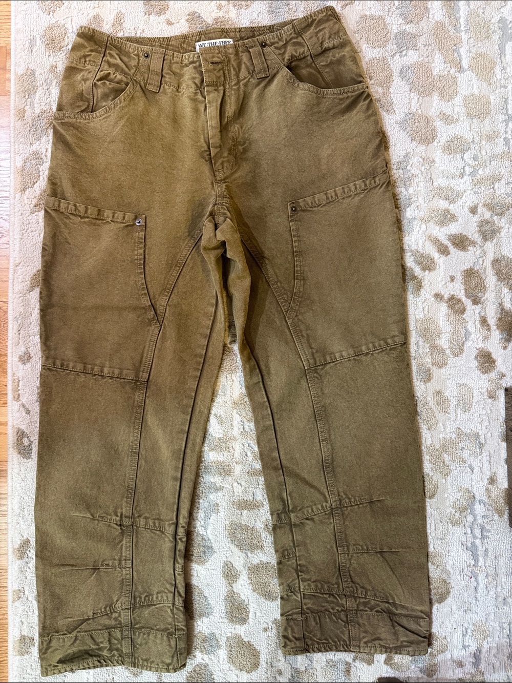 Washed Cargo Style Utility Pants
